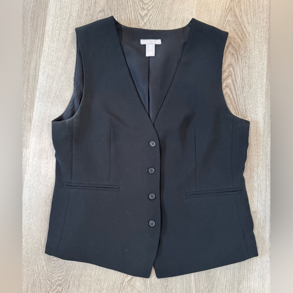 H&M Charcoal Button-Up Vest